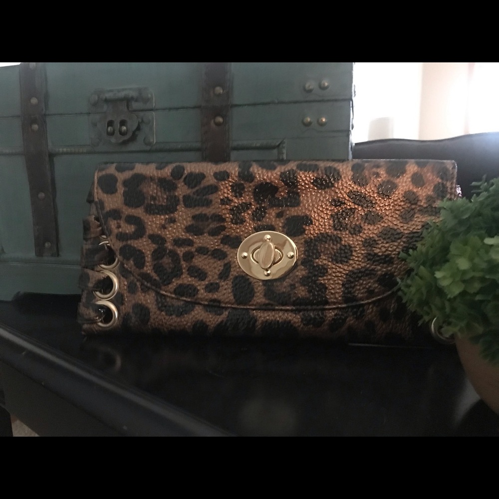 Cheetah print clutch